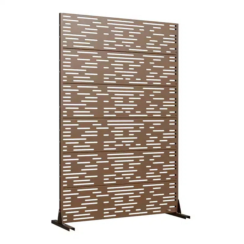 72 H47W Dovelina Black Metal Planter Box with Trellis Privacy Screen for Patio