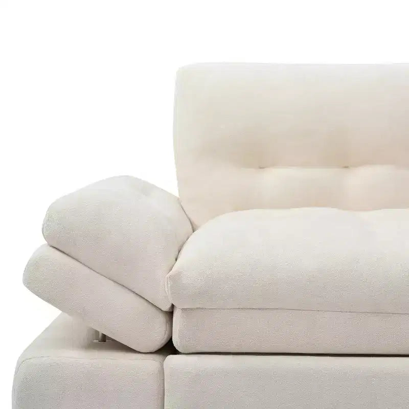 GDFStudio Turner 77 Linen Pull Out Couch Bed with Adjusted Armrest
