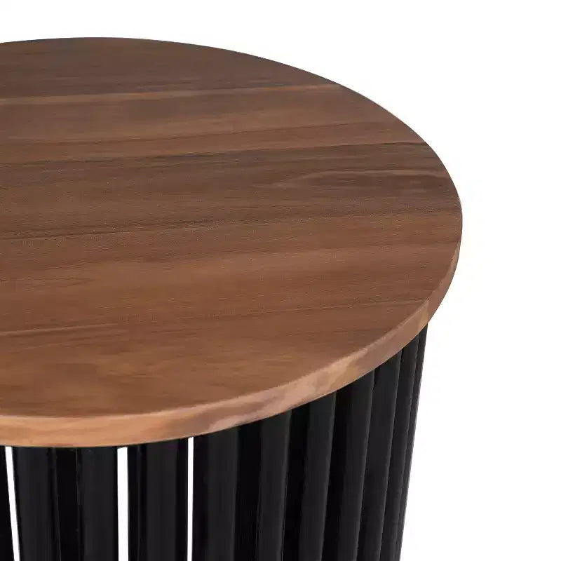 ACACIA SOLID WOOD COFFEE TABLE,NATURAL & BLACK COLOR