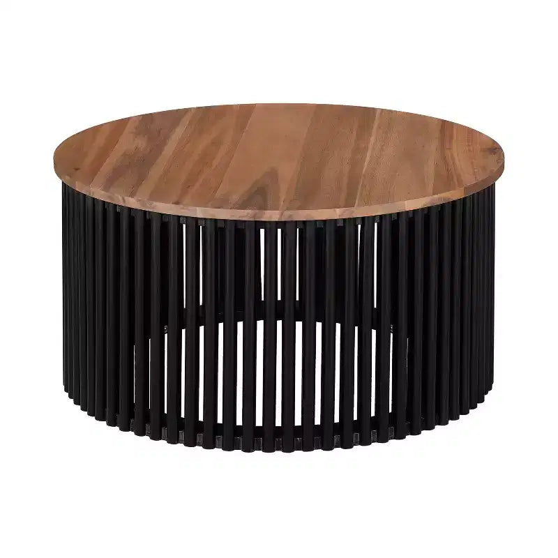 ACACIA SOLID WOOD COFFEE TABLE,NATURAL & BLACK COLOR