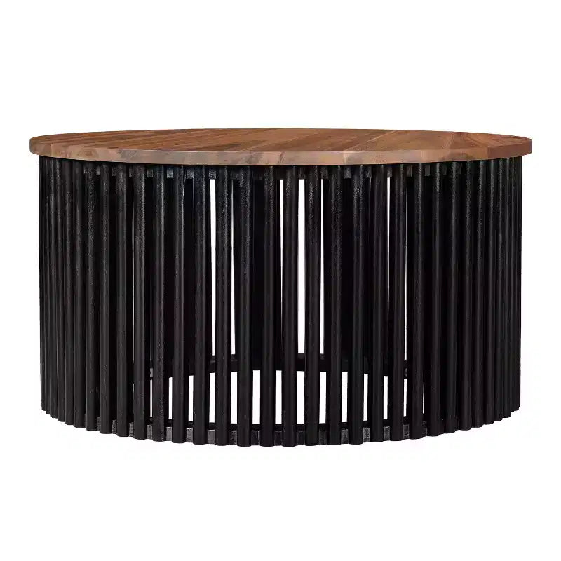 ACACIA SOLID WOOD COFFEE TABLE,NATURAL & BLACK COLOR