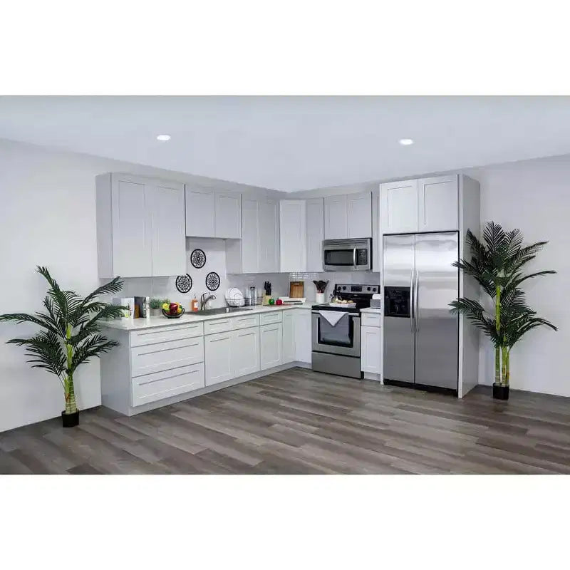 Meuble bas de cuisine à 2 tiroirs CASAINC 36 po L x 34,5 po H x 24 po P - Fermeture amortie, cadre en contreplaqué - Prêt à assembler