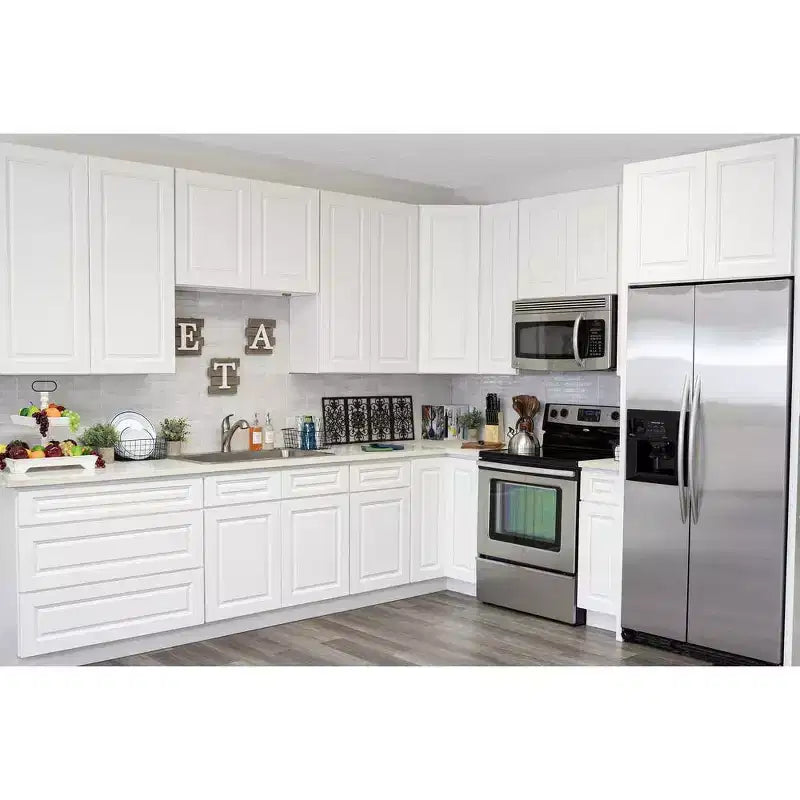 Meuble bas de cuisine à 2 tiroirs CASAINC 36 po L x 34,5 po H x 24 po P - Fermeture amortie, cadre en contreplaqué - Prêt à assembler