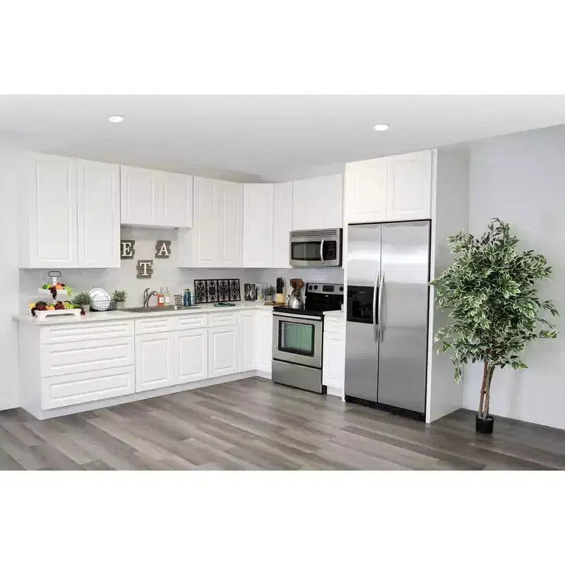 Meuble bas de cuisine à 2 tiroirs CASAINC 36 po L x 34,5 po H x 24 po P - Fermeture amortie, cadre en contreplaqué - Prêt à assembler