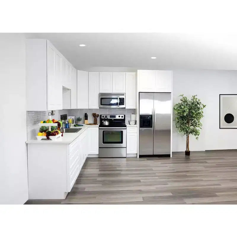 Meuble bas de cuisine à 2 tiroirs CASAINC 36 po L x 34,5 po H x 24 po P - Fermeture amortie, cadre en contreplaqué - Prêt à assembler