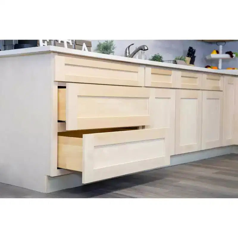 Meuble bas de cuisine à 2 tiroirs CASAINC 36 po L x 34,5 po H x 24 po P - Fermeture amortie, cadre en contreplaqué - Prêt à assembler