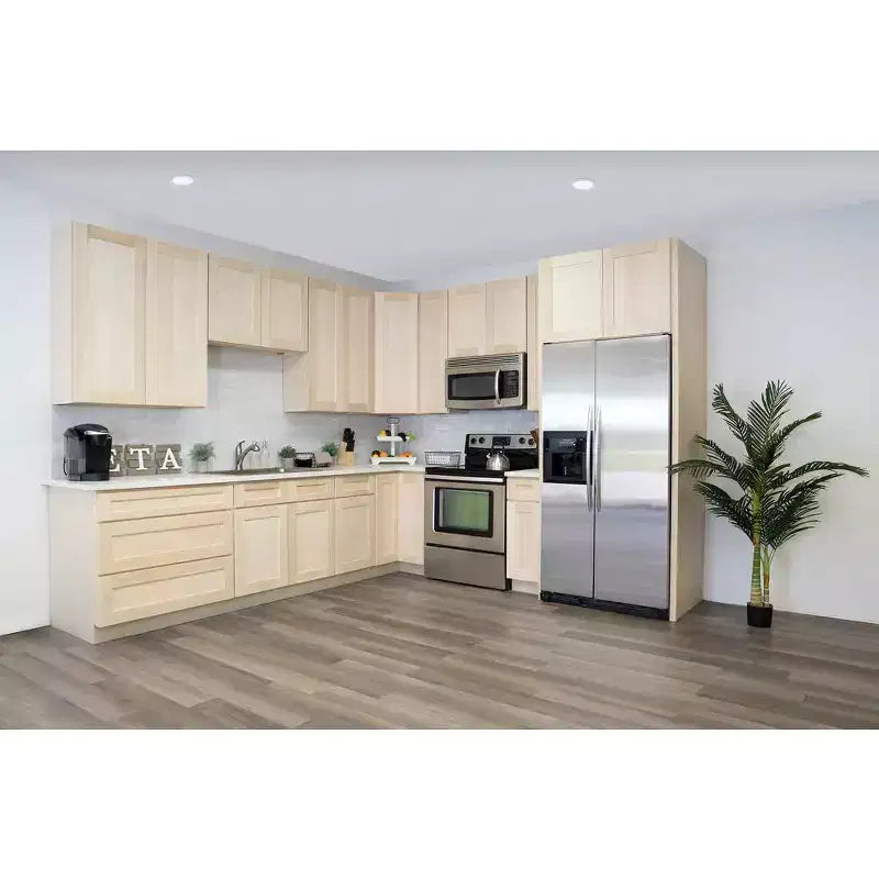 Meuble bas de cuisine à 2 tiroirs CASAINC 36 po L x 34,5 po H x 24 po P - Fermeture amortie, cadre en contreplaqué - Prêt à assembler