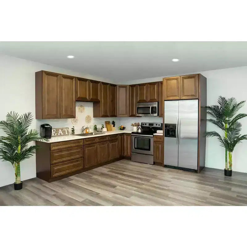 Meuble bas de cuisine à 2 tiroirs CASAINC 36 po L x 34,5 po H x 24 po P - Fermeture amortie, cadre en contreplaqué - Prêt à assembler
