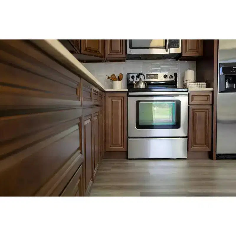 Meuble bas de cuisine à 2 tiroirs CASAINC 36 po L x 34,5 po H x 24 po P - Fermeture amortie, cadre en contreplaqué - Prêt à assembler