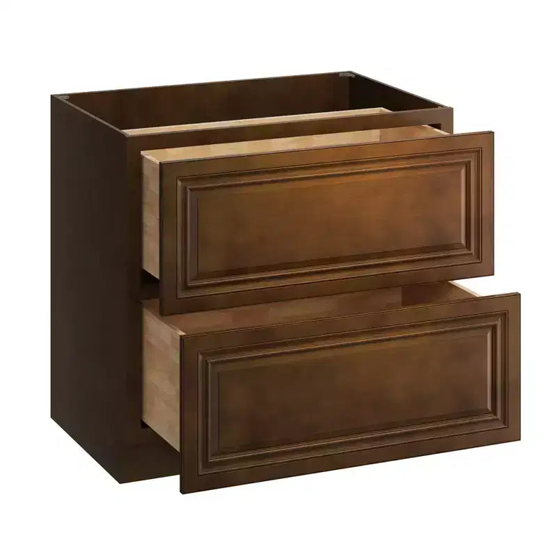 Meuble bas de cuisine à 2 tiroirs CASAINC 36 po L x 34,5 po H x 24 po P - Fermeture amortie, cadre en contreplaqué - Prêt à assembler