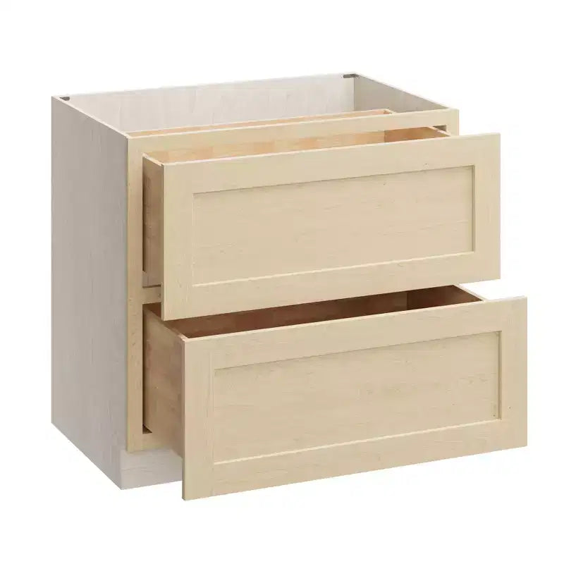 Meuble bas de cuisine à 2 tiroirs CASAINC 36 po L x 34,5 po H x 24 po P - Fermeture amortie, cadre en contreplaqué - Prêt à assembler