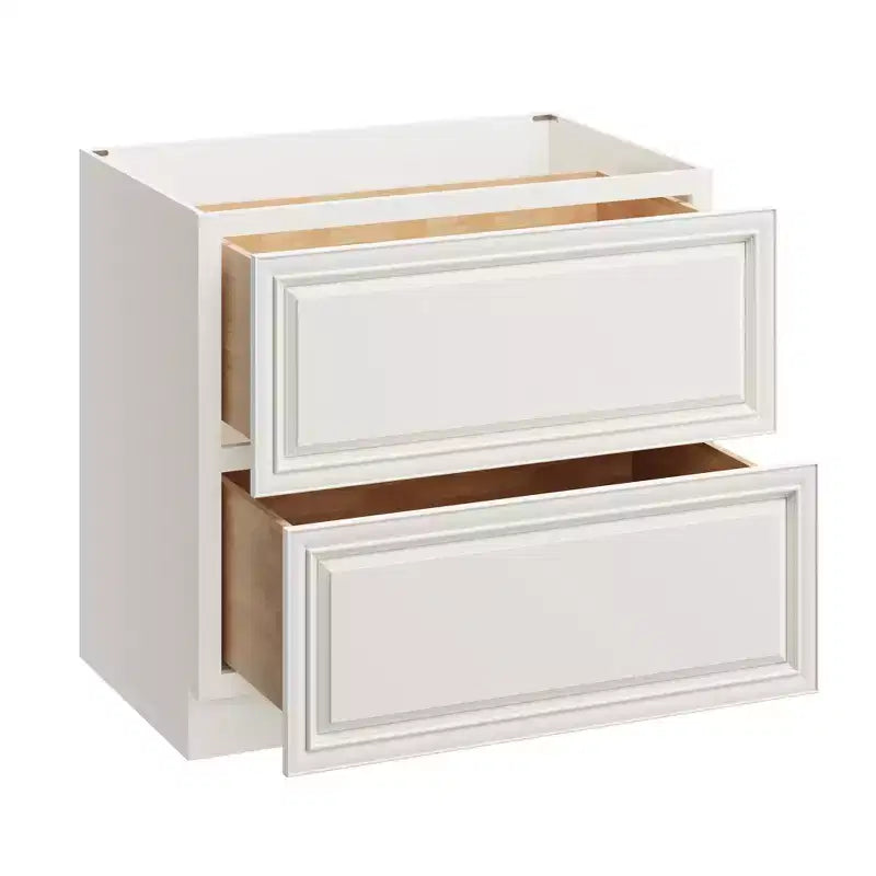 Meuble bas de cuisine à 2 tiroirs CASAINC 36 po L x 34,5 po H x 24 po P - Fermeture amortie, cadre en contreplaqué - Prêt à assembler