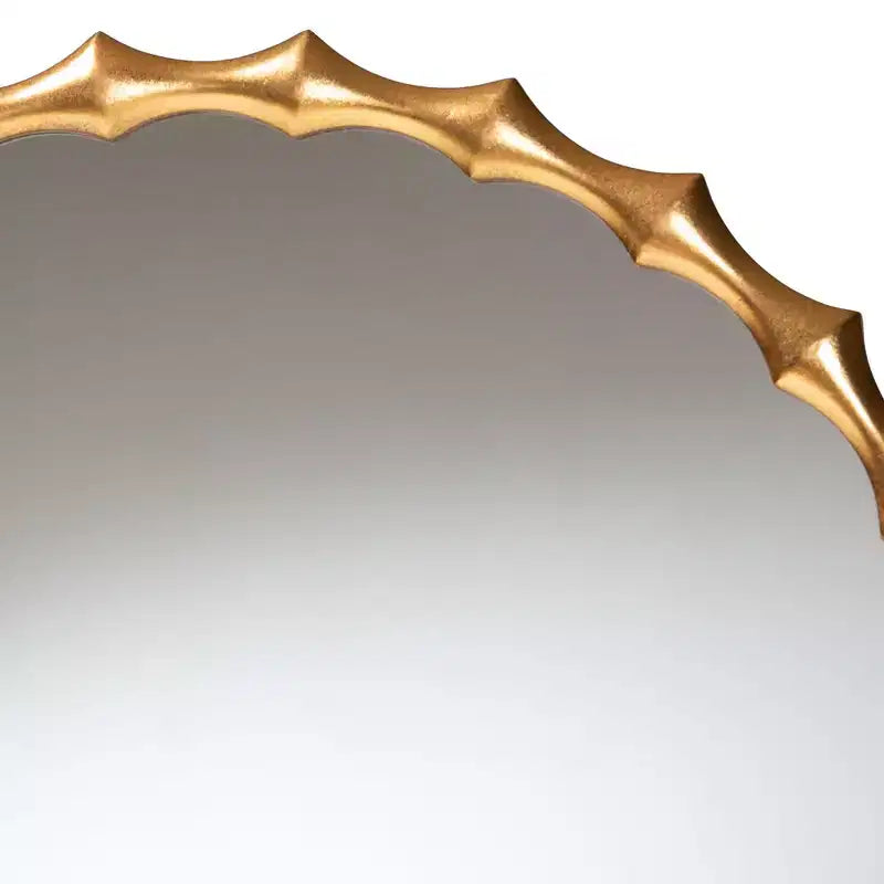 Baxton Studio Everette Antique Goldleaf Bamboo-Border Accent Wall Mirror