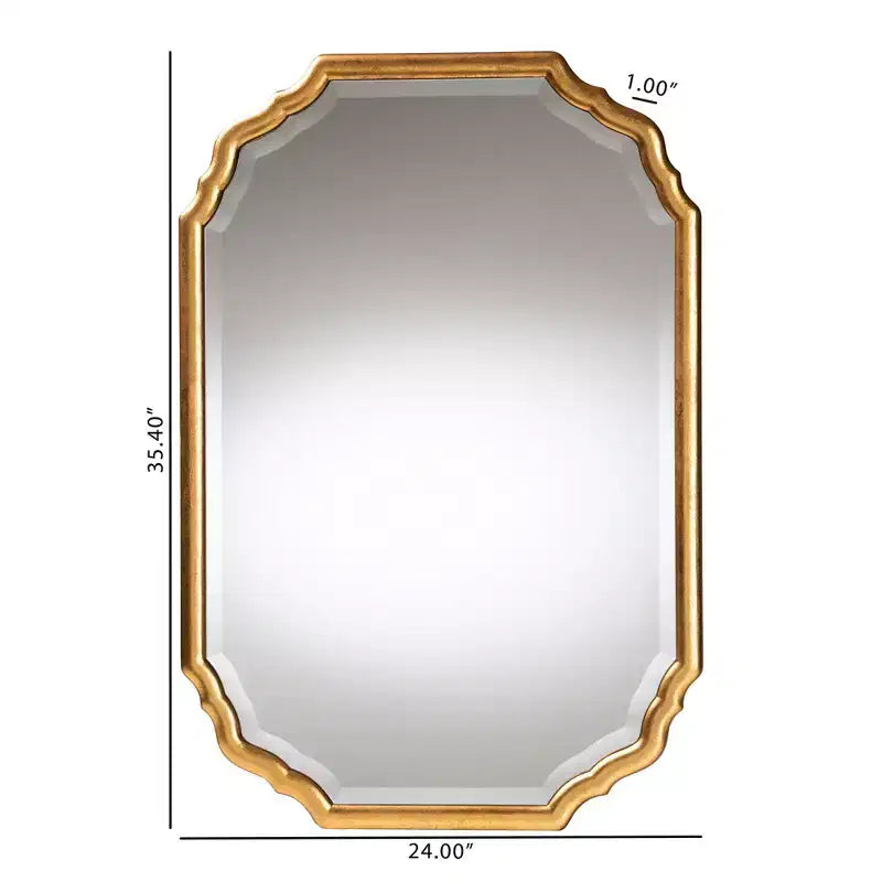 Baxton Studio Pacino Antique Goldleaf Accent Wall Mirror