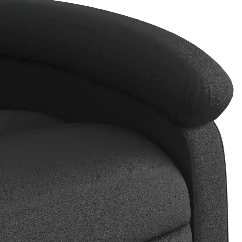 vidaXL Fauteuil inclinable à dossier haut, en cuir véritable - Noir, inclinable manuel sans massage