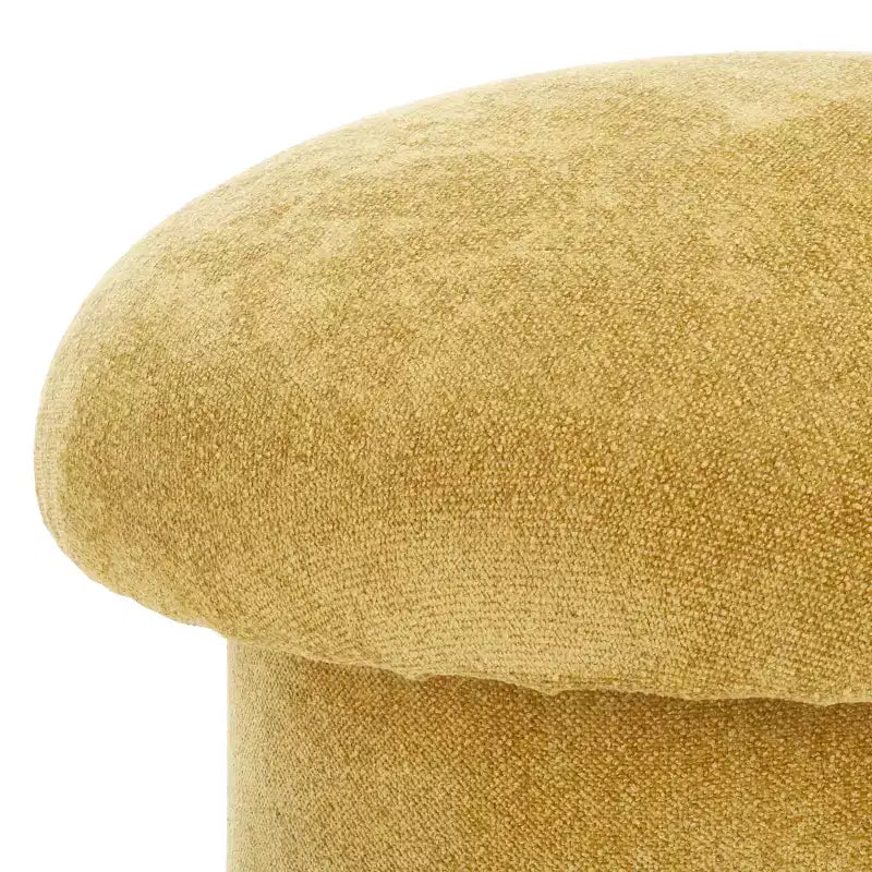 Dreid Round Top Ottoman - OTT1305 - Mustard - Safavieh