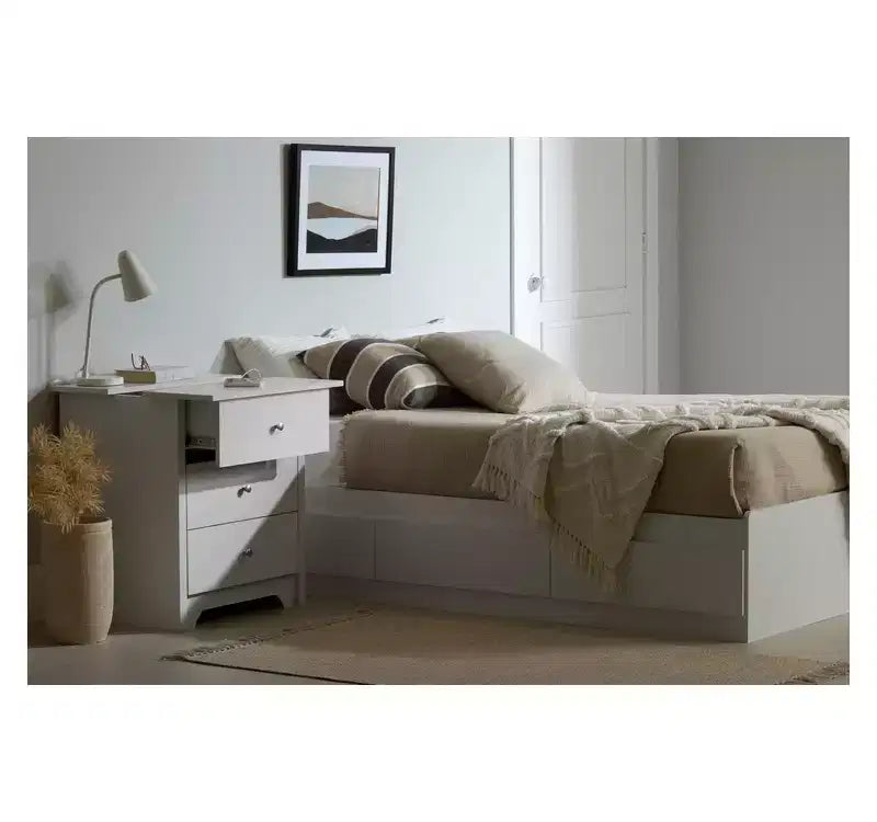 HomeStock Nightstand with Charging Station and Drawers