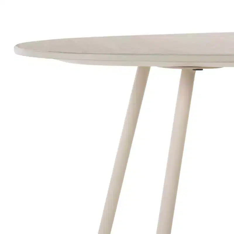 Tavolino d'appoggio con Piano in Ceramica e Gambe a Forcina – Beige
