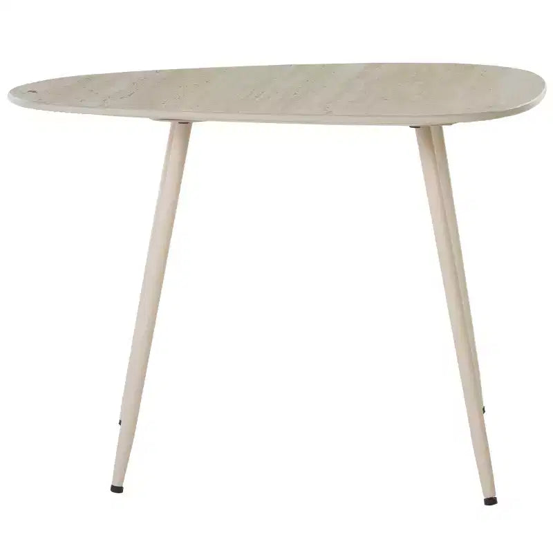 Tavolino d'appoggio con Piano in Ceramica e Gambe a Forcina – Beige