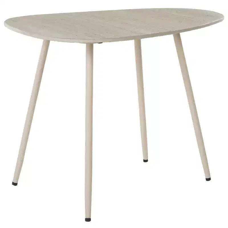 Tavolino d'appoggio con Piano in Ceramica e Gambe a Forcina – Beige