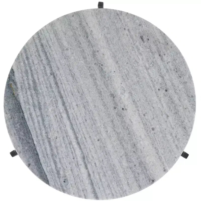 Hesse Marble Side Table - ACC3732A - Grey/Black - Safavieh