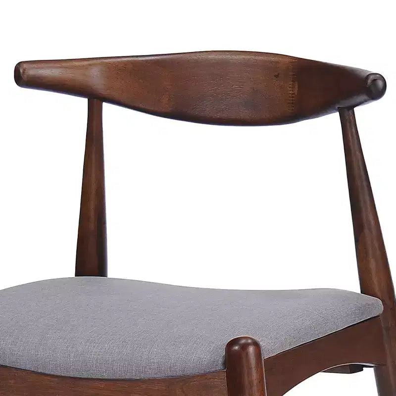 Lot de 2 chaises de salle à manger Okak avec pieds évasés, structure en bois d'hévéa et assise rembourrée, chaises de cuisine modernes et confortables pour salon et appartement