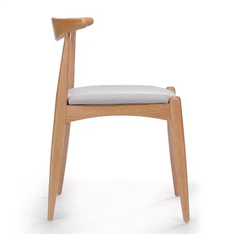 Lot de 2 chaises de salle à manger Okak avec pieds évasés, structure en bois d'hévéa et assise rembourrée, chaises de cuisine modernes et confortables pour salon et appartement