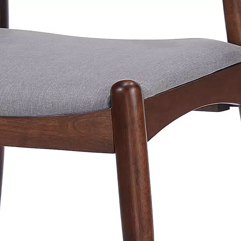 Lot de 2 chaises de salle à manger Okak avec pieds évasés, structure en bois d'hévéa et assise rembourrée, chaises de cuisine modernes et confortables pour salon et appartement