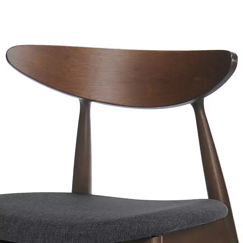 Lot de 2 chaises de salle à manger Okak avec pieds évasés, structure en bois d'hévéa et assise rembourrée, chaises de cuisine modernes et confortables pour salon et appartement