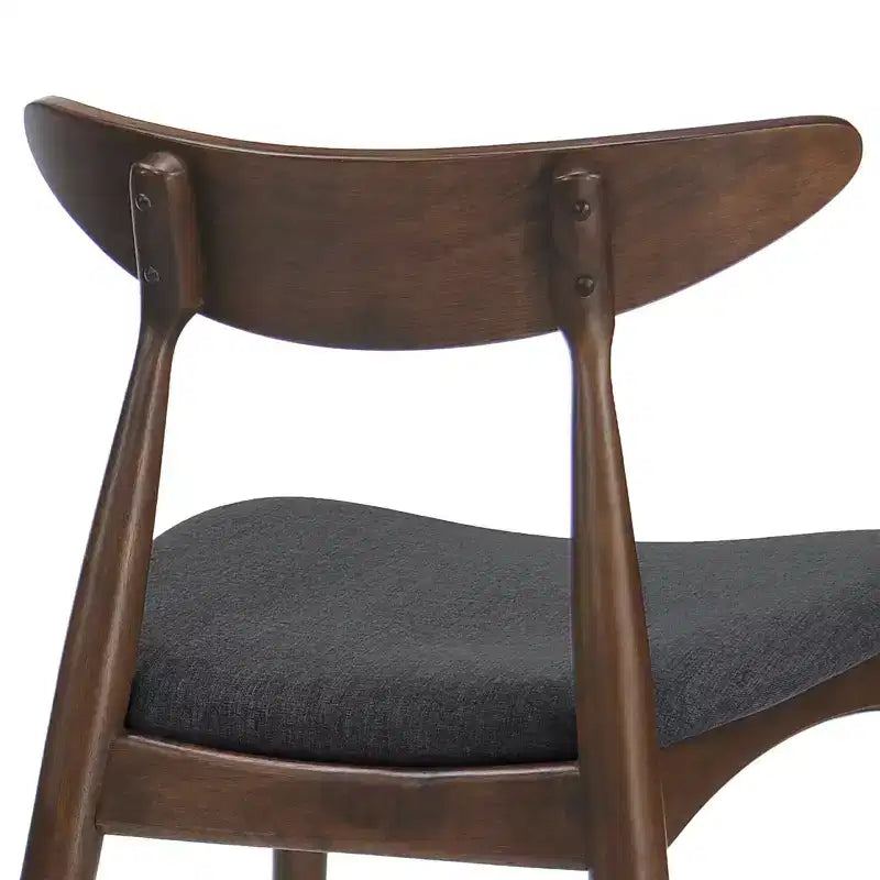Lot de 2 chaises de salle à manger Okak avec pieds évasés, structure en bois d'hévéa et assise rembourrée, chaises de cuisine modernes et confortables pour salon et appartement