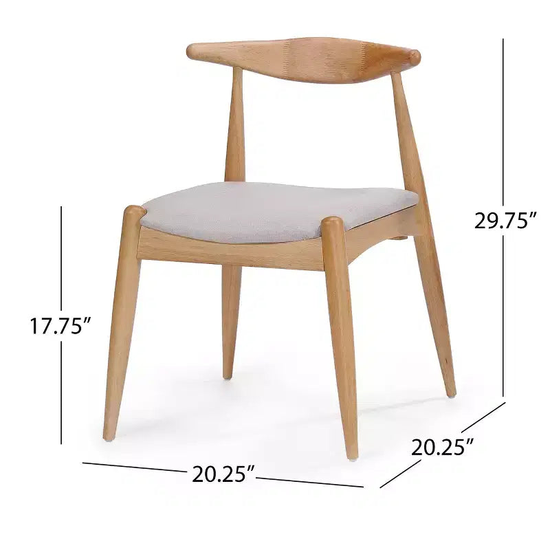 Lot de 2 chaises de salle à manger Okak avec pieds évasés, structure en bois d'hévéa et assise rembourrée, chaises de cuisine modernes et confortables pour salon et appartement
