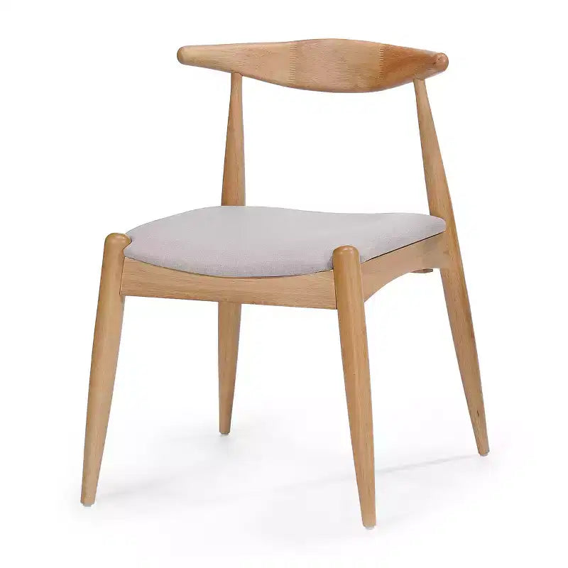 Lot de 2 chaises de salle à manger Okak avec pieds évasés, structure en bois d'hévéa et assise rembourrée, chaises de cuisine modernes et confortables pour salon et appartement