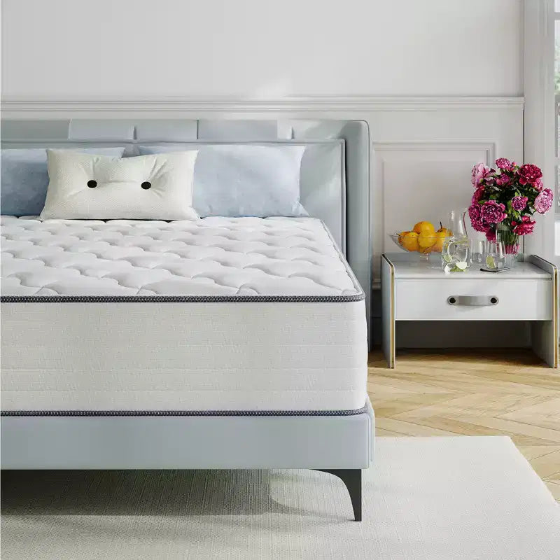 Materasso Ibrido Rigido Medio – Molle Insacchettate e Memory Foam, Bianco
