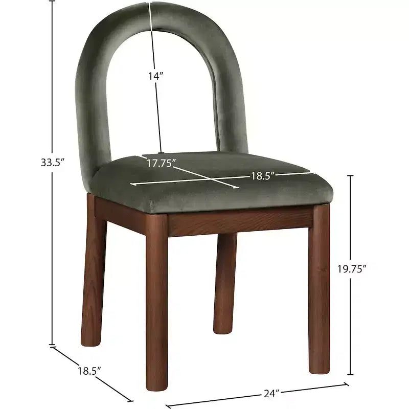 Meridian Furniture, Chaise de salle à manger en velours Conrad