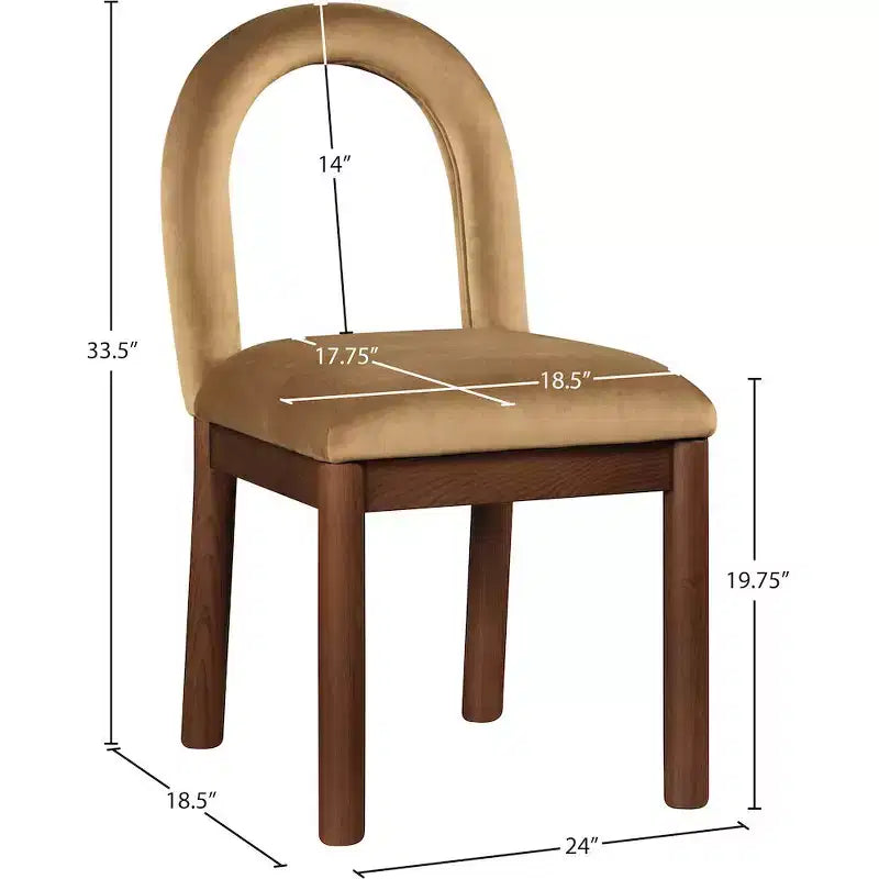 Meridian Furniture, Chaise de salle à manger en velours Conrad
