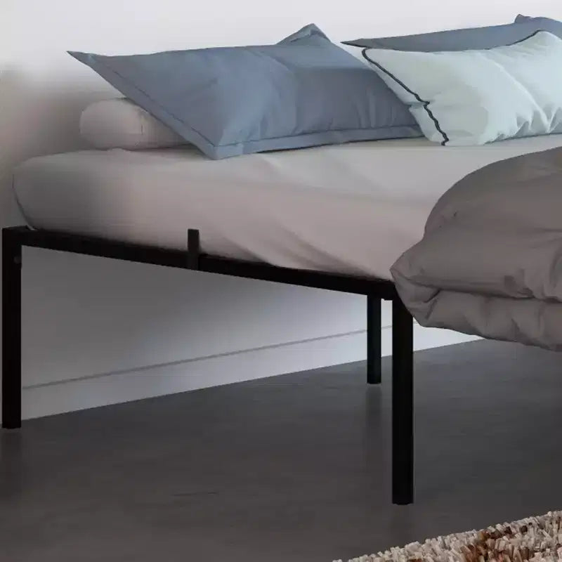 Acekool Full Size Metal Bed Frame, 16 Inch Tall Platform, Heavy Duty 1000 lbs Support, No Box Spring Needed, Storage Space, Sturdy Steel Slats, Black