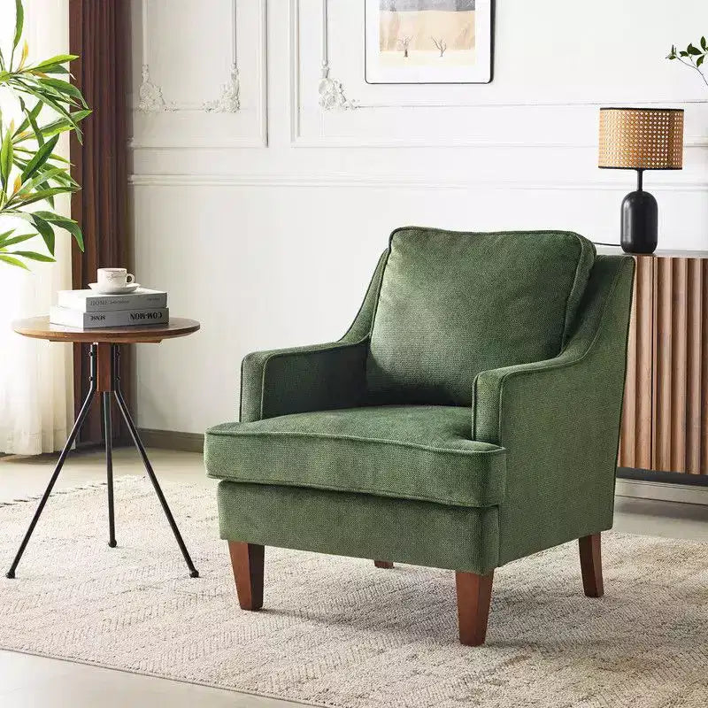 Karl Home |29 inch Wide T-Cushion Polyester Solid Wood Accent Chair