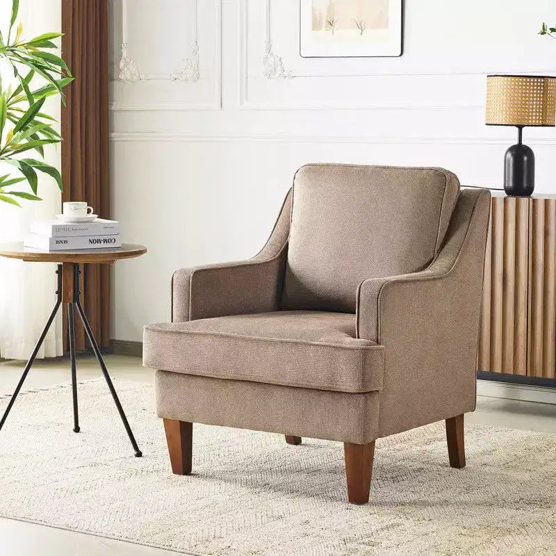 Karl Home |29 inch Wide T-Cushion Polyester Solid Wood Accent Chair
