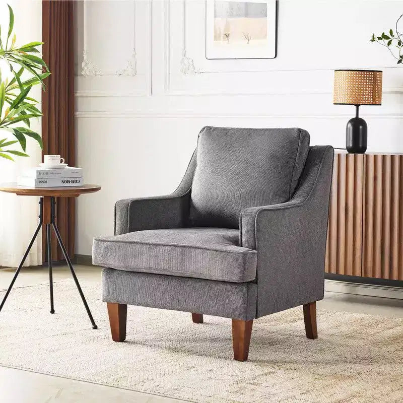 Karl Home |29 inch Wide T-Cushion Polyester Solid Wood Accent Chair