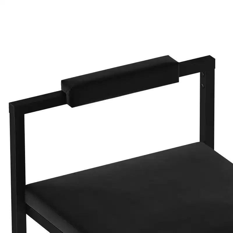 Set di 2 Moderni Sgabelli da Bar in Velluto Altezza Bancone con Poggiapiedi, Nero