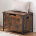 GustoWave Wooden Storage Chest, Storage Trunk, Entryway Storage Bench with Safety Hinge and Lift-Top for Entryway, Living Room, Rustic Brown