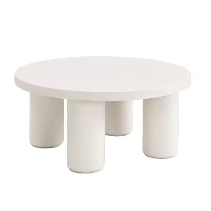 Lot de 2 tables basses modernes Okak, piétement sculptural colonne romaine et plateau en verre, tables d'appoint, table basse irrégulière pour salon