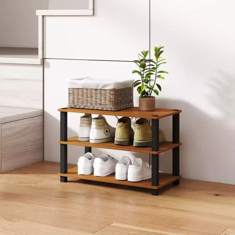 HOMLUX Étagère à chaussures 3 niveaux pour 9 paires, aucun outil nécessaire