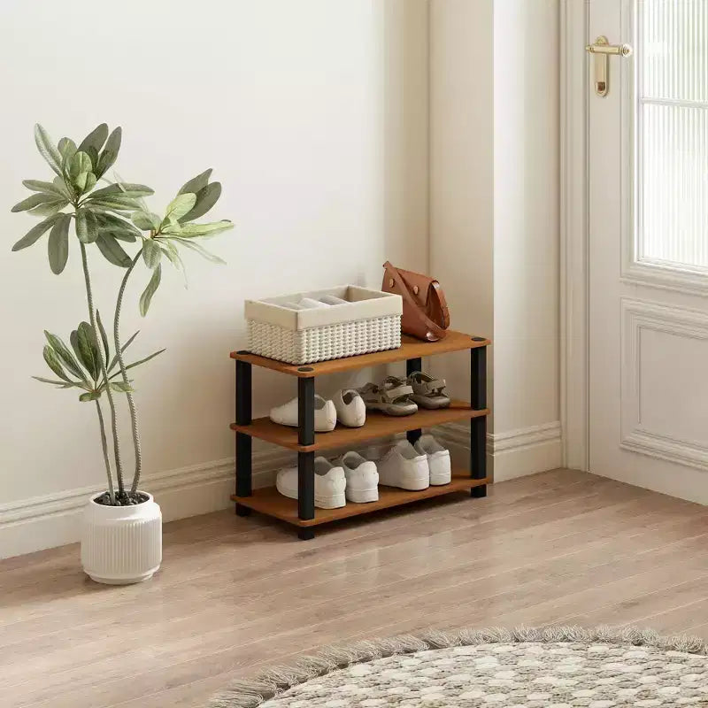 HOMLUX Étagère à chaussures 3 niveaux pour 9 paires, aucun outil nécessaire