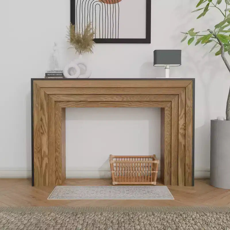 GDFStudio Blanche Modern 47 Fir Wood Rectangle Console Table