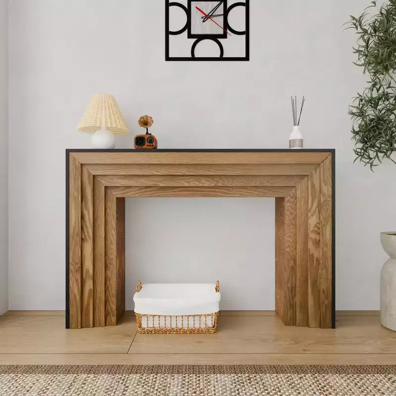 GDFStudio Blanche Modern 47 Fir Wood Rectangle Console Table