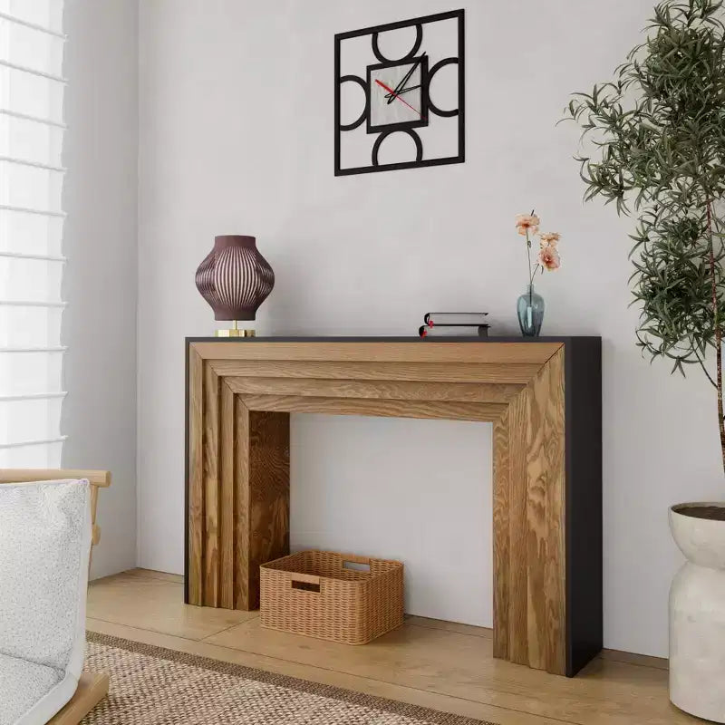GDFStudio Blanche Modern 47 Fir Wood Rectangle Console Table