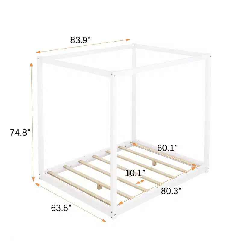 ModernLuxe Queen/King Size Canopy Platform Bed Frame