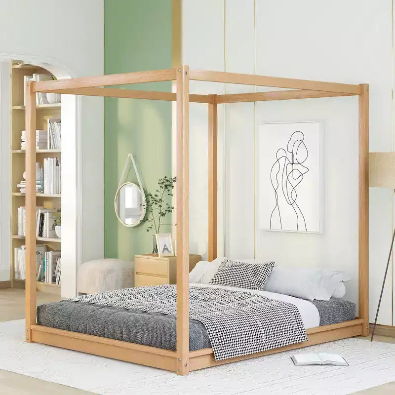 ModernLuxe Queen/King Size Canopy Platform Bed Frame