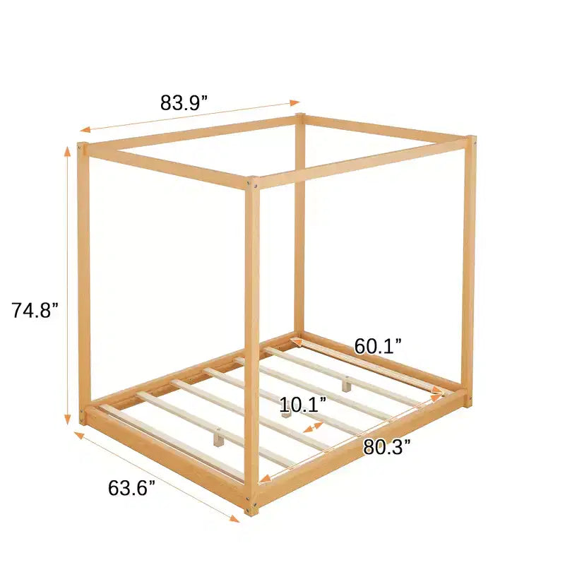 ModernLuxe Queen/King Size Canopy Platform Bed Frame
